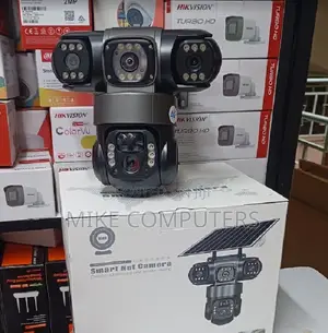 4g Triple Lense Solar PTZ Camera With Solar Floodlight