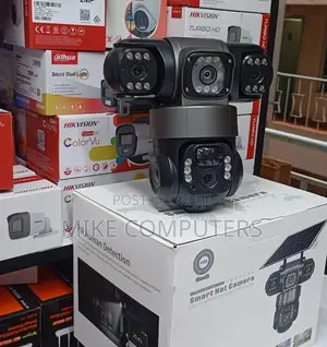 Triple Lens Outdoor Solar PTZ 360 Camera 3 Lens