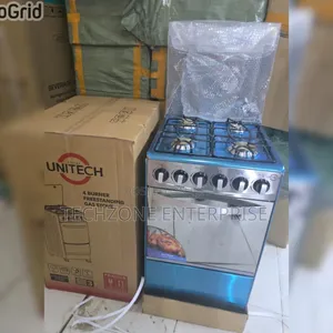Silver 50*55 Unitech Full Gas Cooker With Gas Oven 