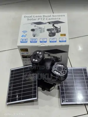 4g 6mp Ubox Dual Lens Dual Screen Solar Ptz Camera With Simcard Slot