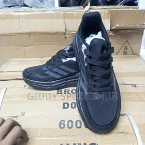 Black Adidas Ultrarun 5 Running Shoes.