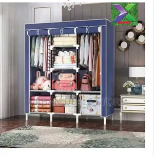Wooden Portable Wardrobe* *Colors;Navy Blue, Grey*