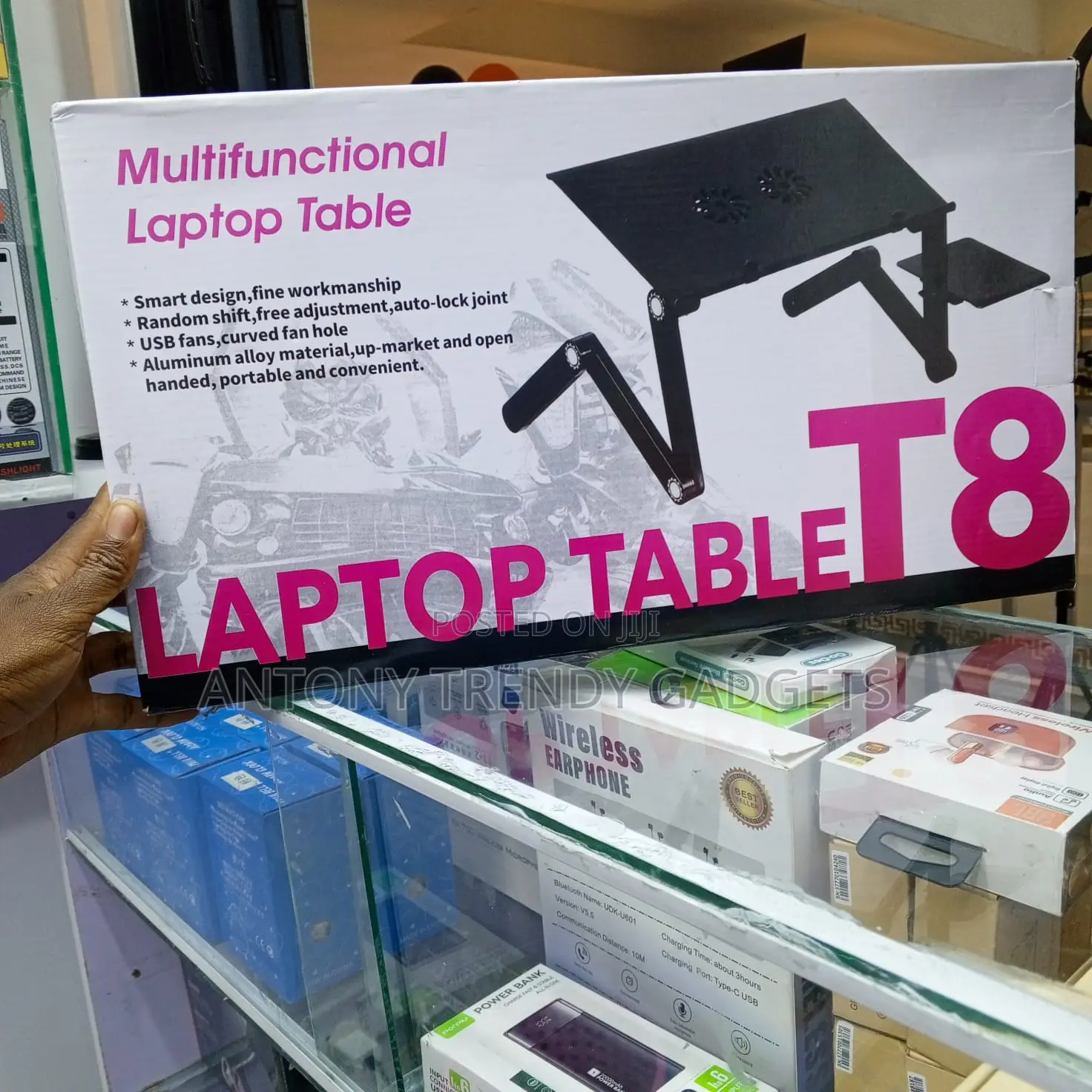 T8 Multifunctional Folding Laptop Table, Foldable And Adjustable Stand