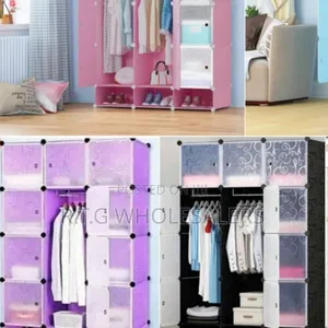 3‐Column Portable Plastic Wardrobe in Various Colours – Easy Assemble