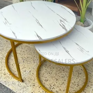 Marble Effect White MDF Nesting Coffee Table Set