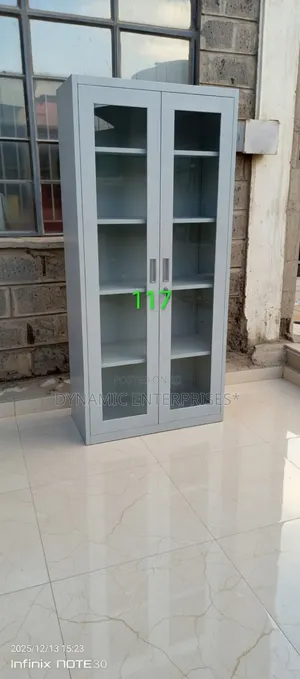 2 Door Full Glass Metallic Cabinet