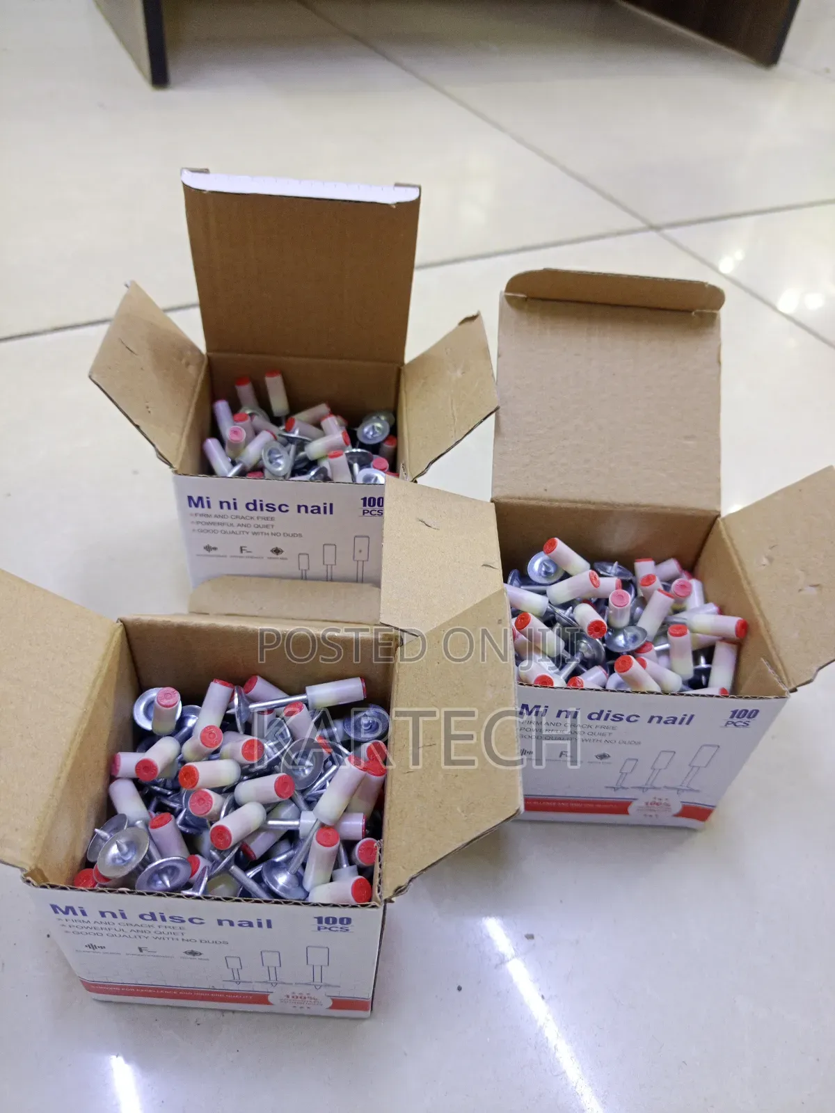 100pcs Mini Disc Fixing Nails for Gypsum, Insulation Roofing Sheets