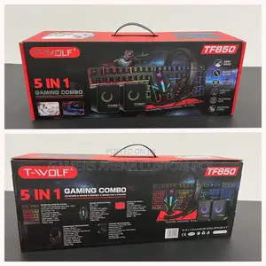 T-Wolf Tf850 RGB Gaming Keyboard Combo Set ,Mouse,Headset, Speakers