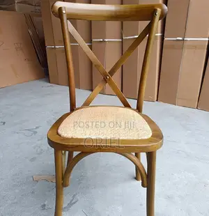 Dining Chairs; Rustic Wooden Cross-Back Kitchen Chair