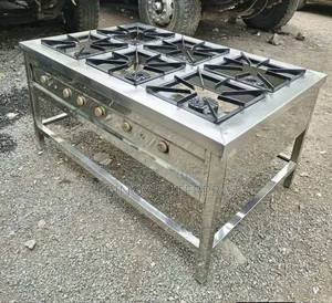 Gas Saving Cooker, Stainless Steel Six Burner Stove