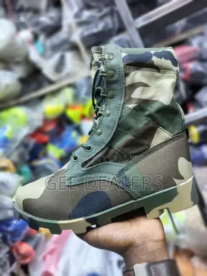 Green Camouflage Military Boots, Jungle Army /Police Boots