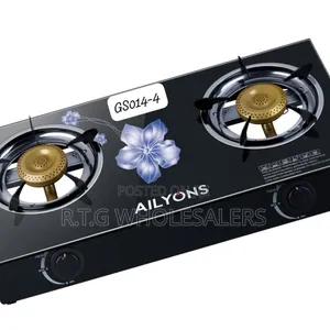 Ailyons 2‐Burner Table‐Top Glass‐Top Gas Stove – Compact Efficient