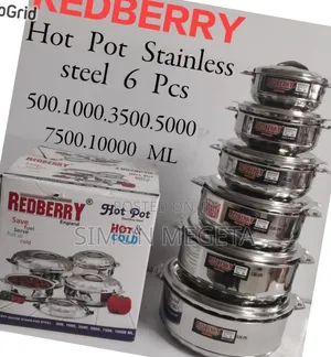 6 Pieces Red Berry Insulated Stainless Steel Hot Pots