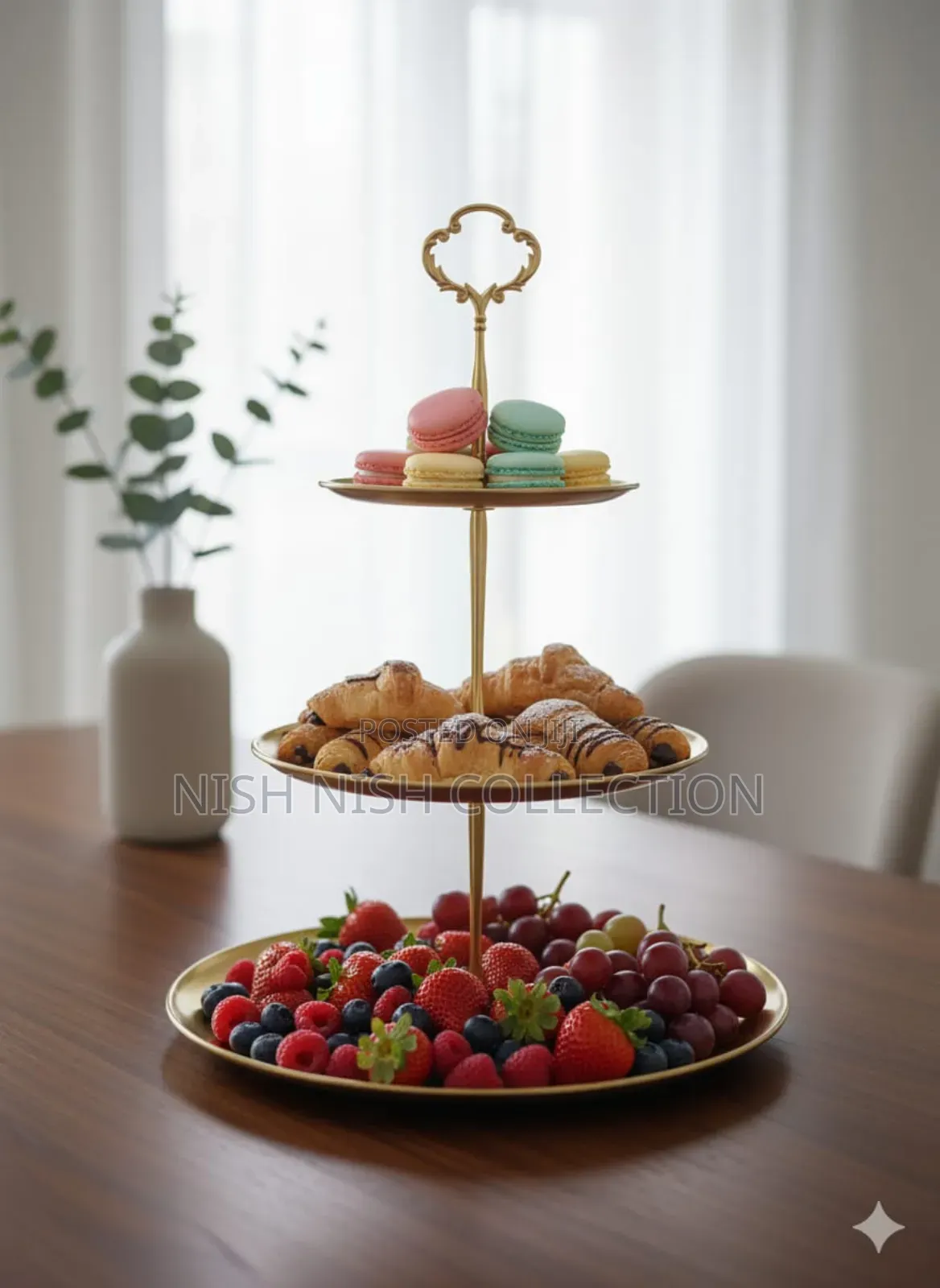Gold Steel Cake Stand