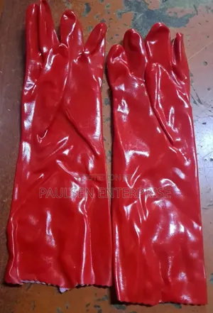 Pvc 18" Red Gloves