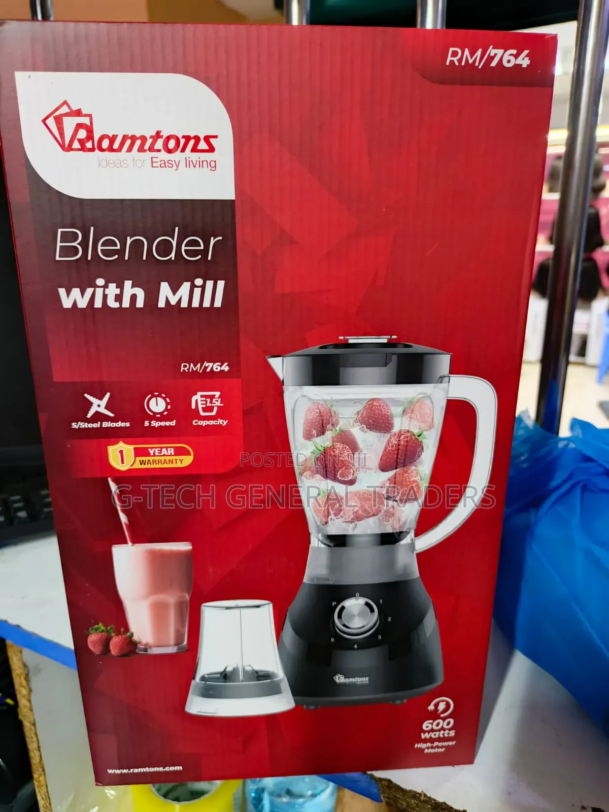 Ramtons 2in1 Heavy Duty Blender With Grinder