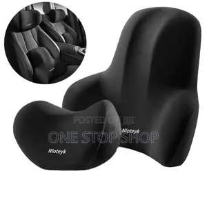 2pcs Car Headrest And Lumbar Support Cushion