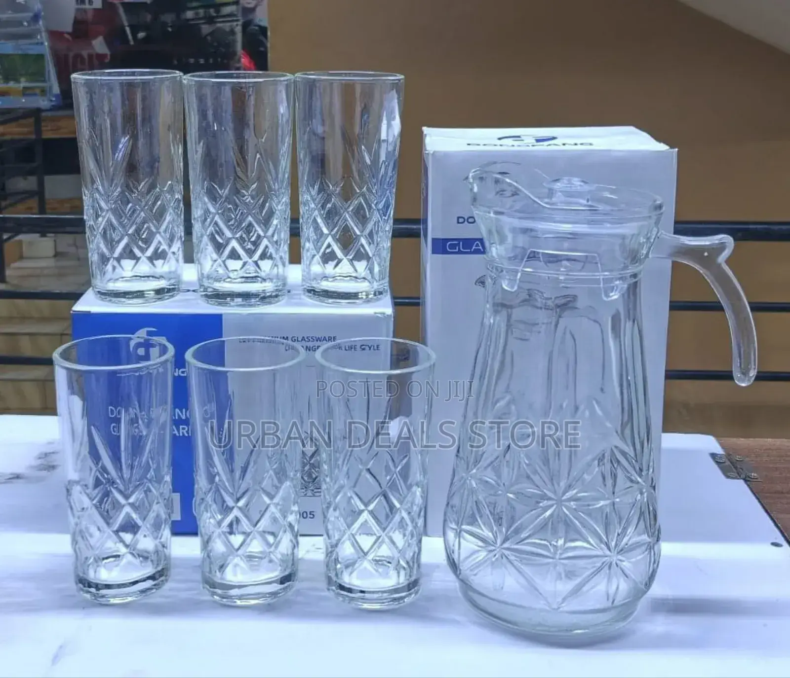 Water Set 
1.8 LTRS Jug
6 PCS 330ml Glasses