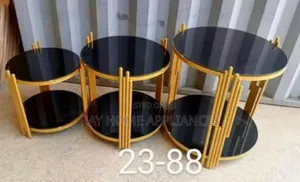 3 in 1 Executive Glass Effect Marble Table