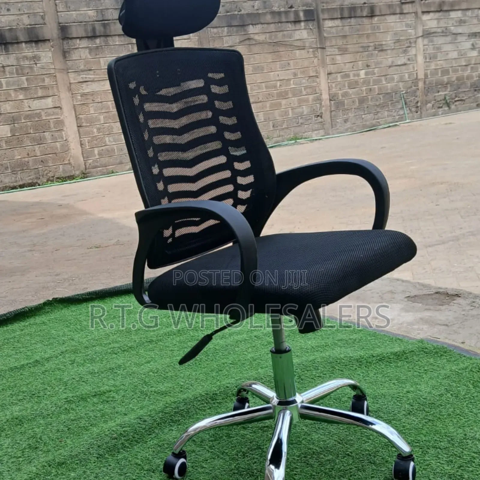 Ergonomic Secretarial Mesh Desk Chair With Headrest
