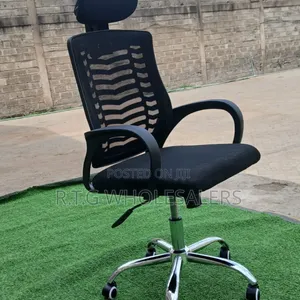 Ergonomic Secretarial Mesh Desk Chair With Headrest