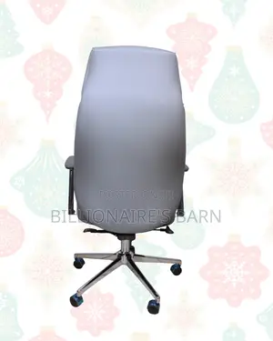 Grey Executive Leather Office Chair Chrome Base Seating Solution