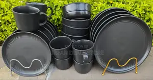 24 Pieces Black Dinner Set