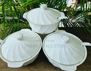 3 PCS Ceramic Serving Bowls With Serving Spoons
