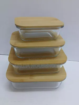 4 in 1 Snack Storage Box Set Wooden Top Lid