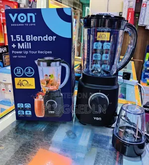 *Von 2 in 1 Blender 500w 1.5litres With Mill.