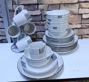 24 PCS Stylish Opal Dinnerset 6 Plates 6 Side Plates 6 Bowls6 Cups