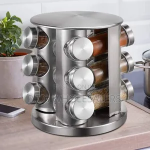 Rotating 15-Compartment Spice Rack for Easy Access