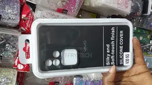 Wecko Silicone Case With Cloth Linning for Vivo V30 -Black