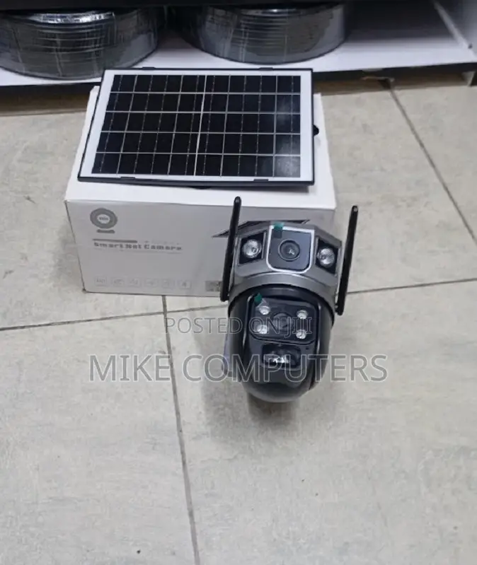 Simcard 4mp Solar-Powered Dome CCTV Security Camera Dual Lens