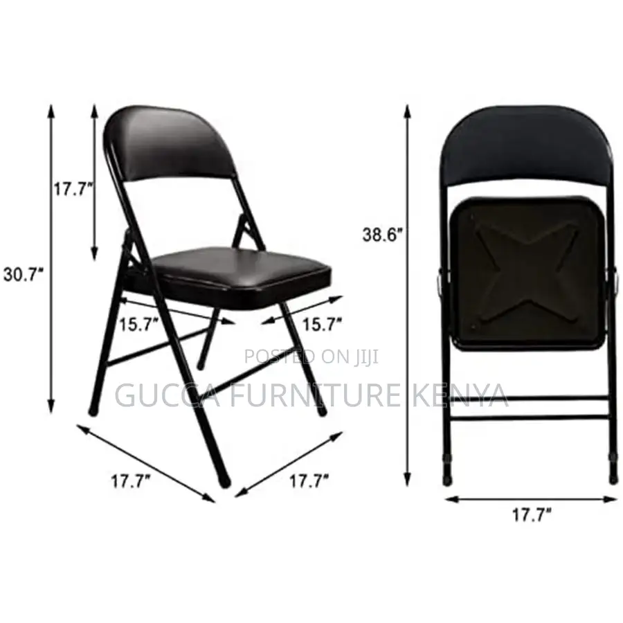 Black Foldable Padded Office Study Chair