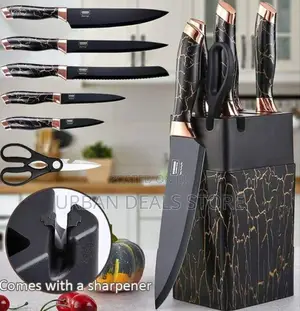 High Quality Knife Set 
Marble Black