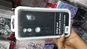 Toucch Silicone Case for Vivo V50 With Cloth Lining -Black