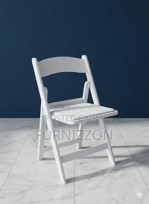 Modern White Folding Chair for Conference and Event Use