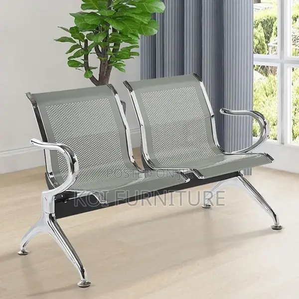 Office Benches; 2-Link Steel Reception Waitaing Bench