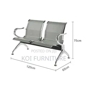 Office Benches; 2-Link Steel Reception Waitaing Bench