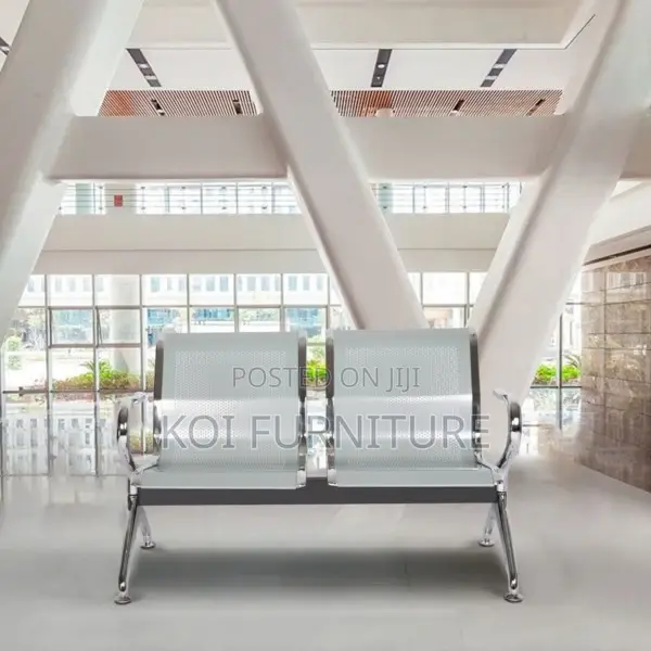 Office Benches; 2-Link Steel Reception Waitaing Bench