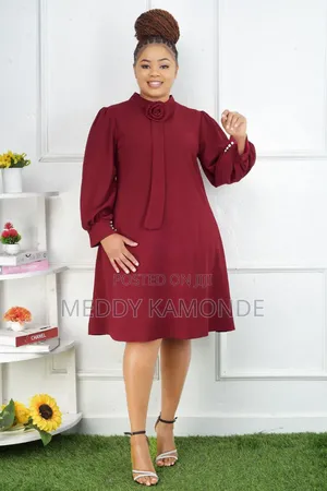Maroon Elegant Shift Dress