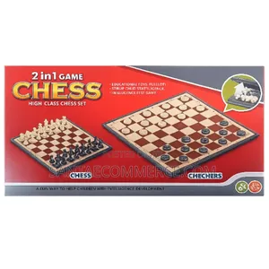 2 in 1 Chess and Checkers Magnetic Foldable Board Game Set