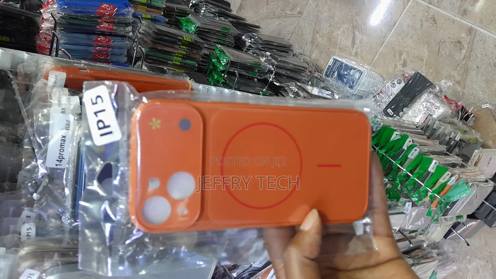 Aswety Back Glass Converter Case for iPhone 15 =Orange