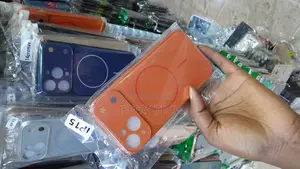 Aswety Back Glass Converter Case for iPhone 15 =Orange