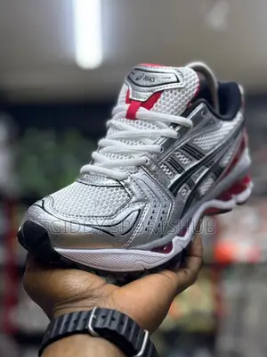 New Asics Gel-Kayano 14 in the White and Classic Red Colorway.