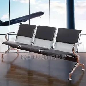 Office Bench; 3-Link Padded Office Waiting Bench