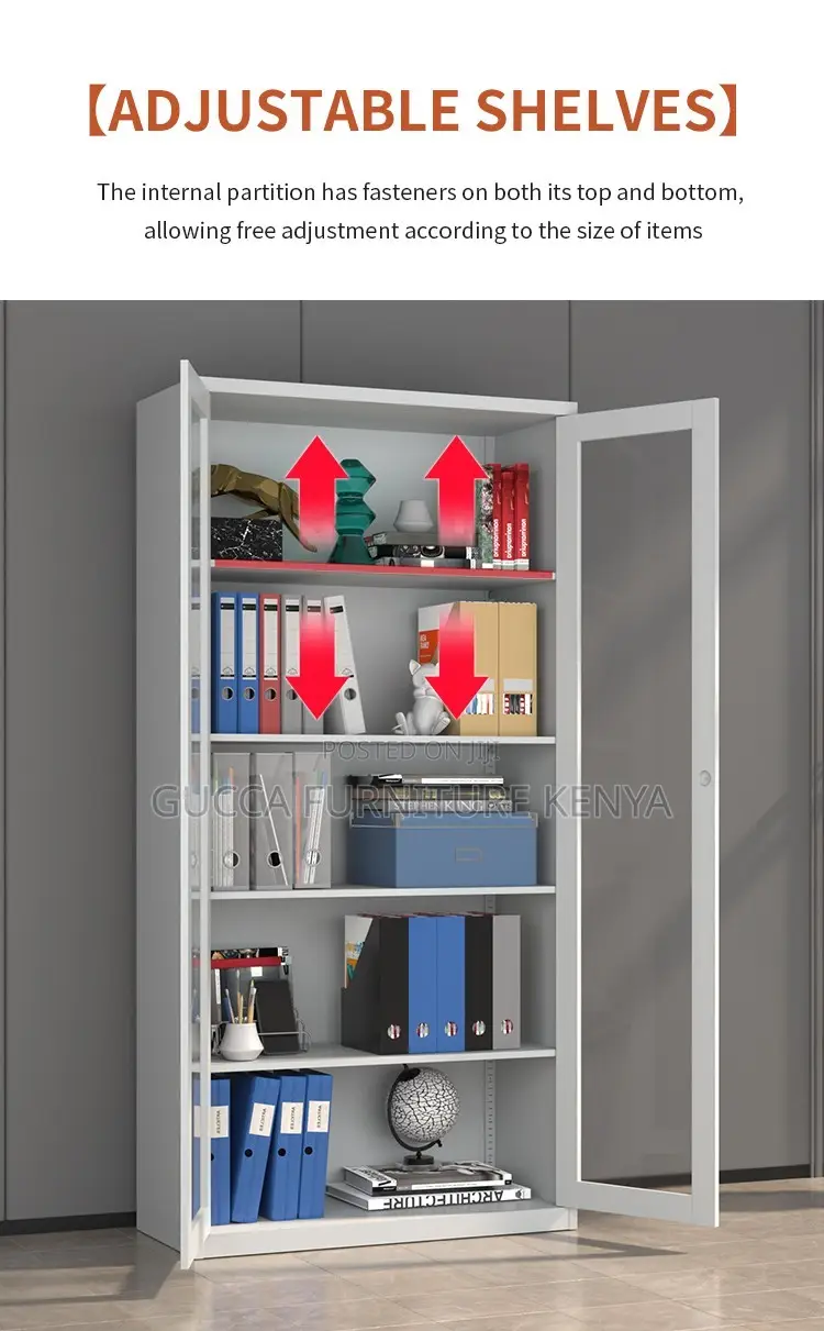 Glass-frame Metal Filing Office Cabinet