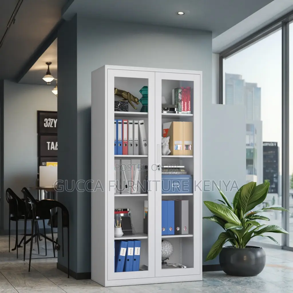 Glass-frame Metal Filing Office Cabinet