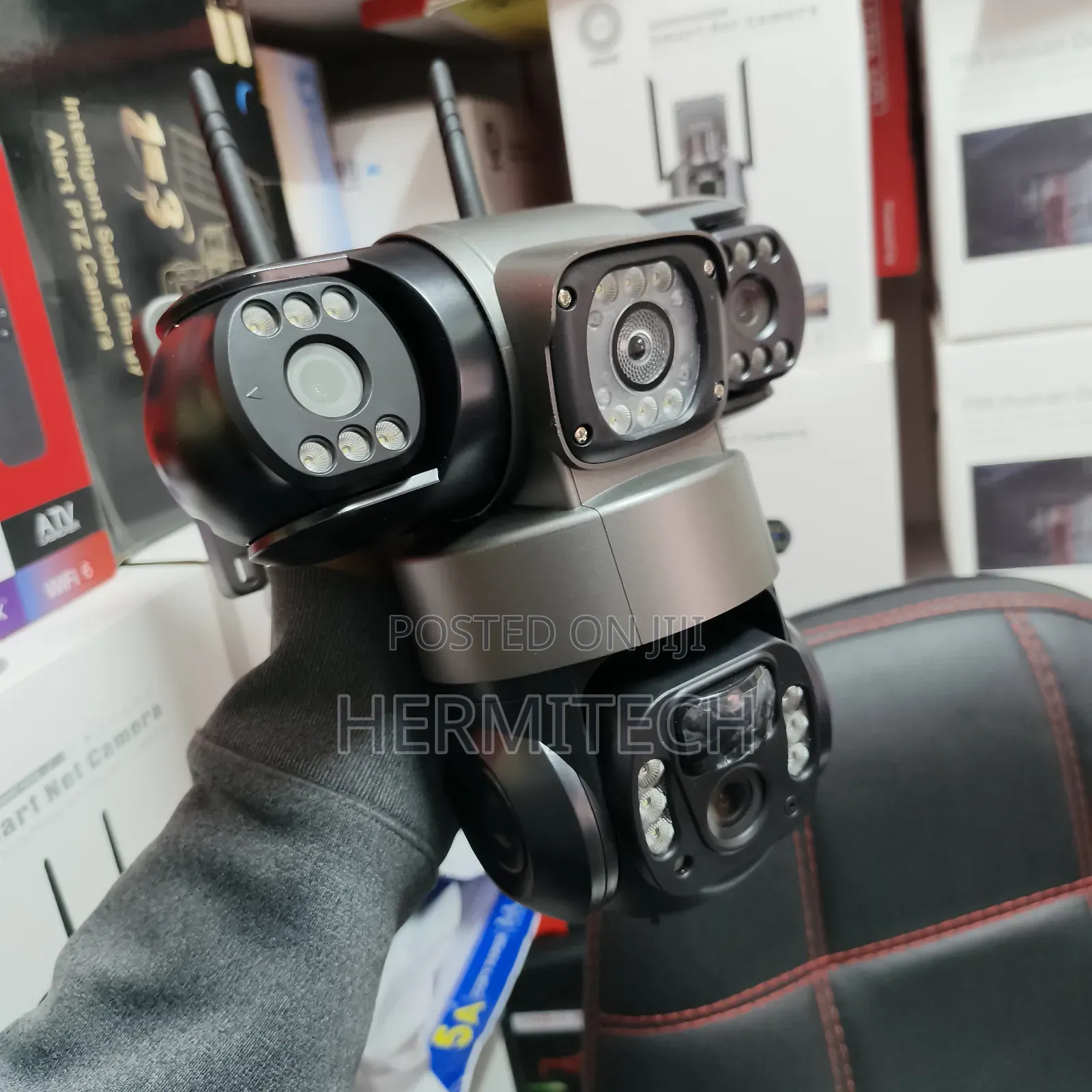 Smart Camera 4g Enabled Triple Lens With Solar Panel